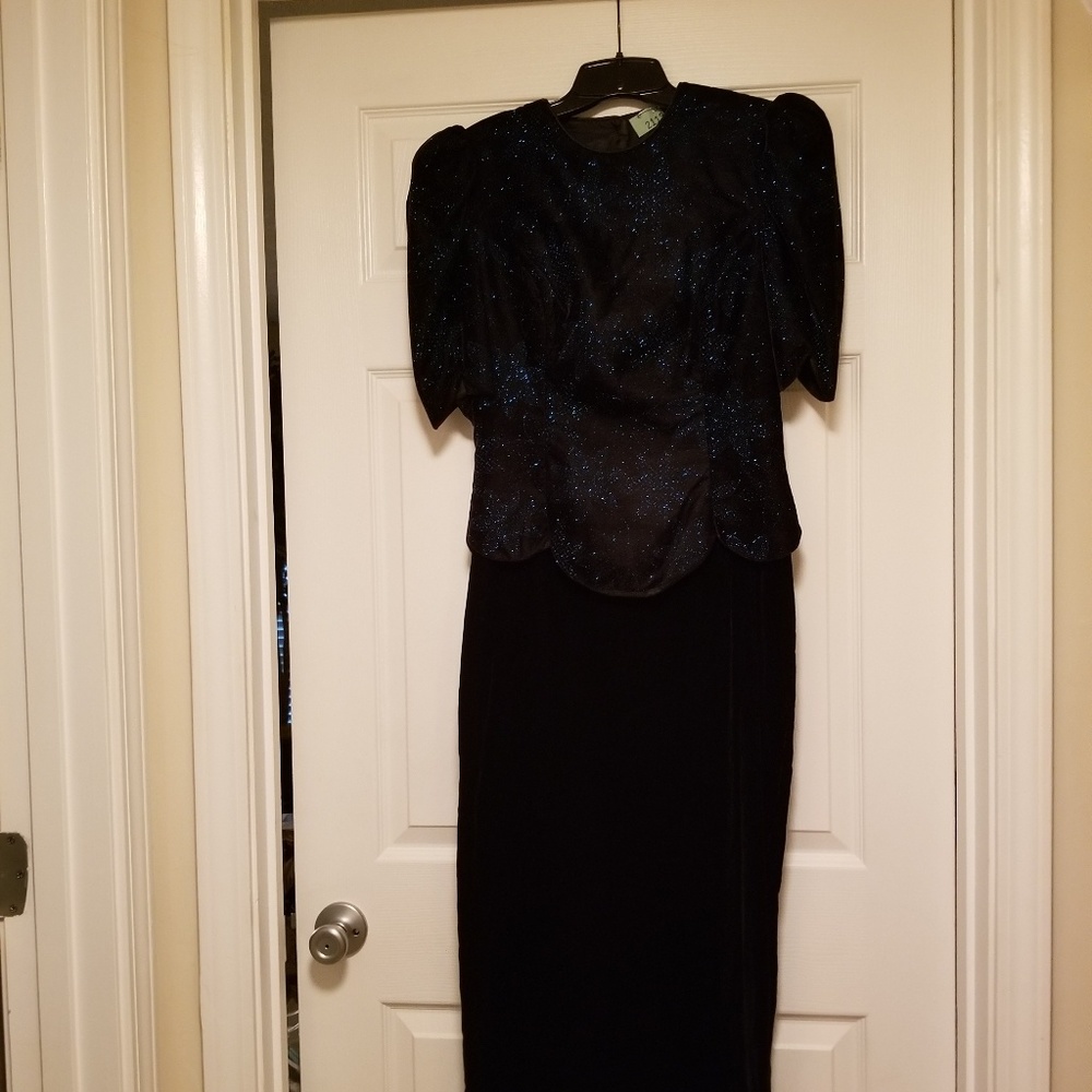 Black velvet formal dress